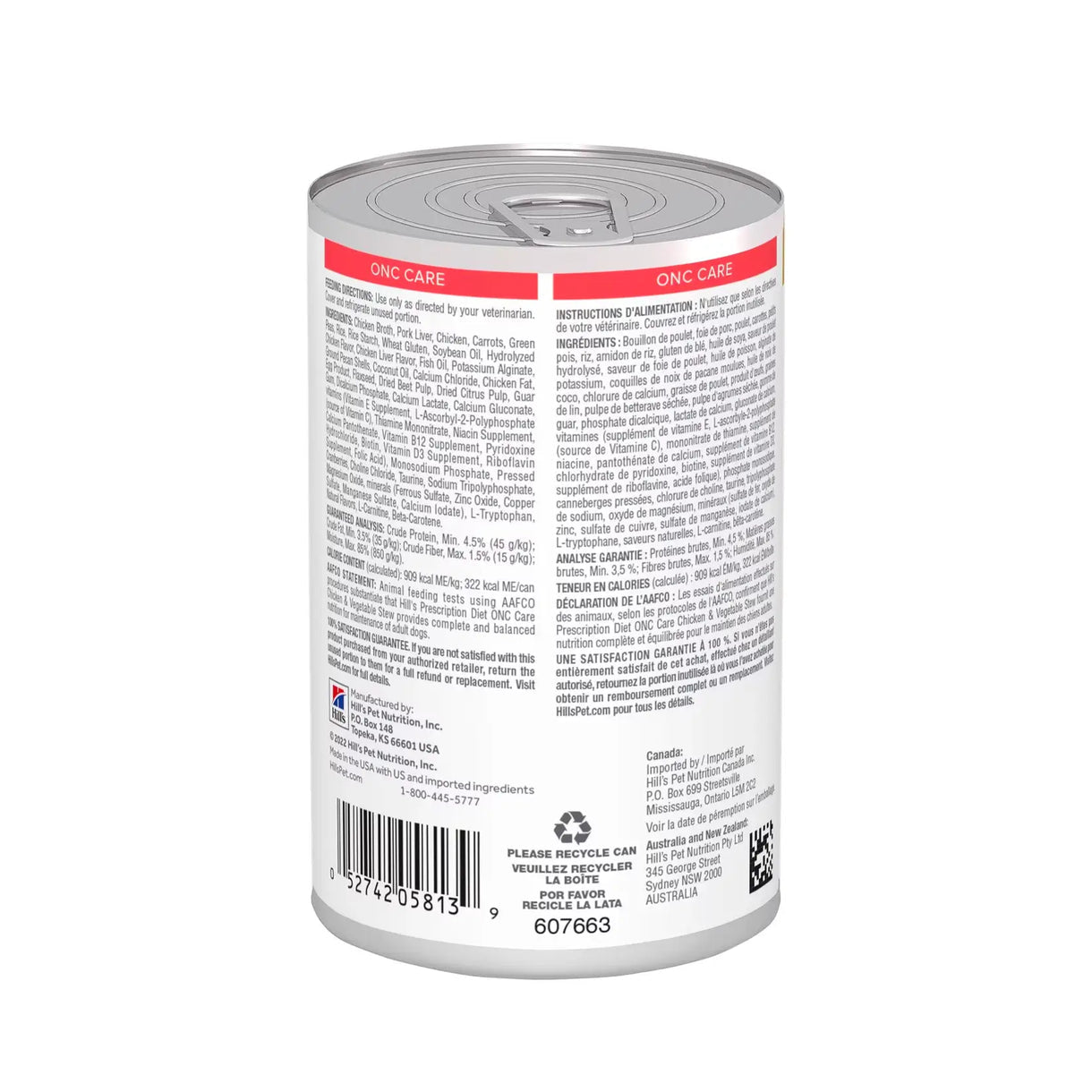 Hill's Prescription Diet - ONC Care Chicken & Vegetable Stew (Can) 希爾思處方食品 - 犬用腫瘤照護配方罐頭 (雞肉燉蔬菜味) 12.5oz