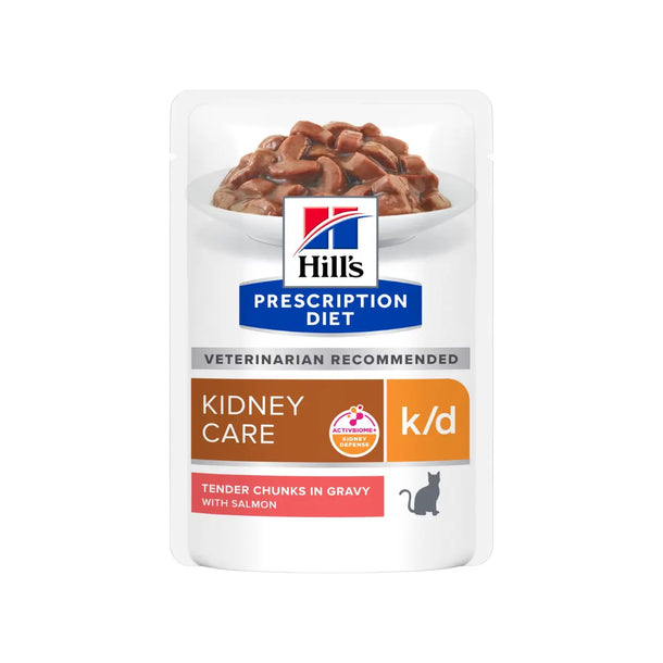 Hill's Prescription Diet - k/d Kidney Care with Salmon (Pouch- 85g) 希爾思處方食品 - k/d 貓用腎臟護理濕糧 (三文魚味) 85克