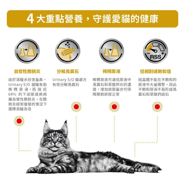 Royal Canin Veterinary Diet- Urinary S/O Gravy Pouch- 成貓泌尿道處方袋裝濕糧(肉汁) 85克 (每包)